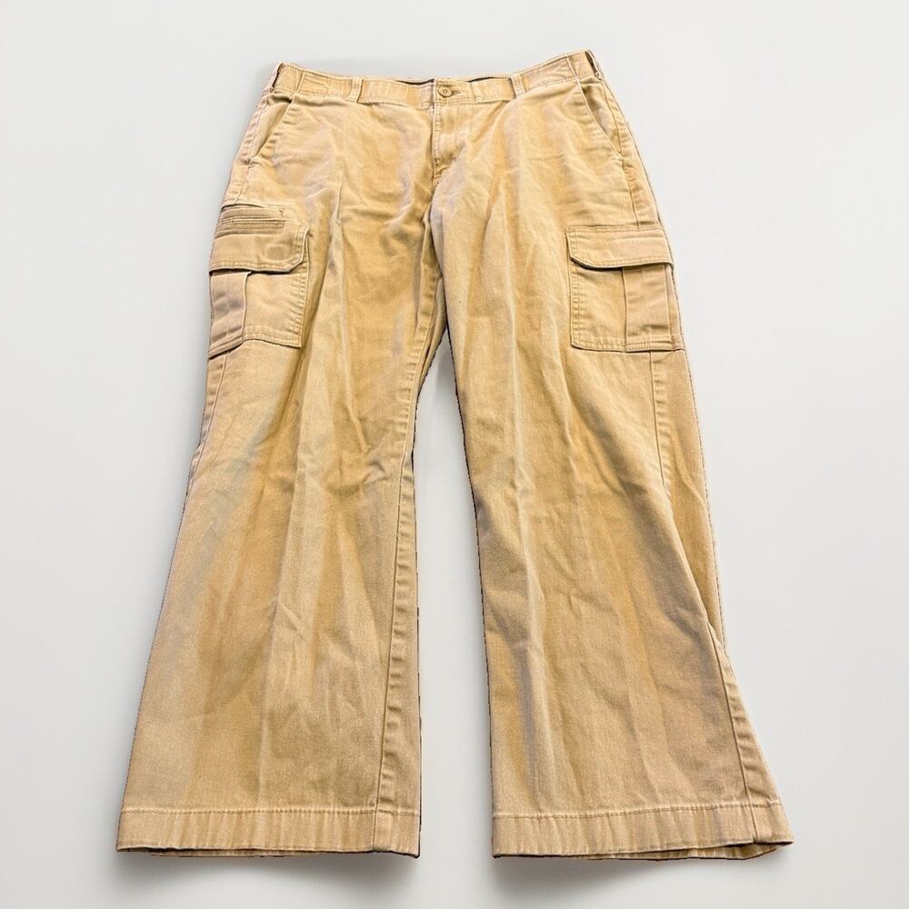 Dickies Mens Khaki Tan Flexible & Durable Cargo Straight Pants Size 36x30